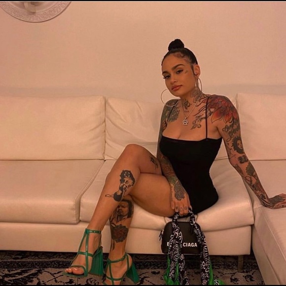 AREA NYC Green Leather Heel - Picture 2 of 6